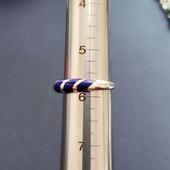 Sterling Lapis Band Ring - Picture 11 of 13
